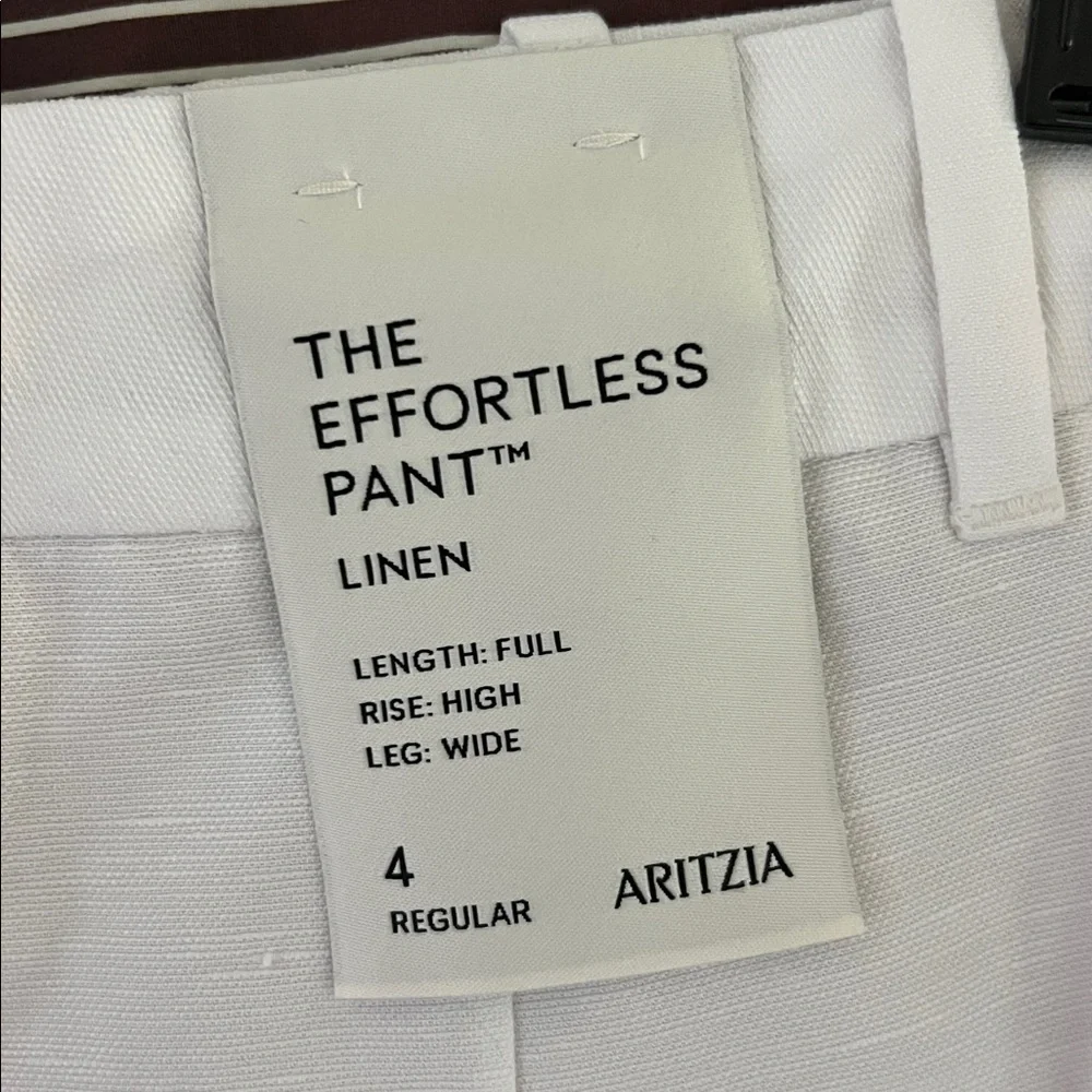 Aritzia White High-Rise Wide Leg Linen Trousers